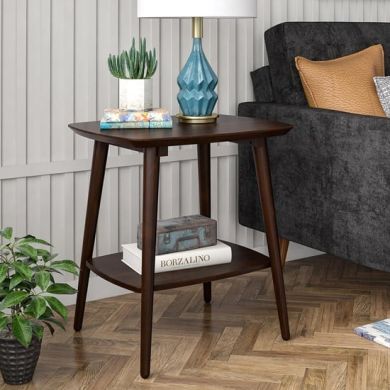 Brittany Wooden End Table In Walnut