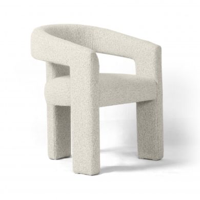 Ariana Boucle Fabric Accent Chair In Cream