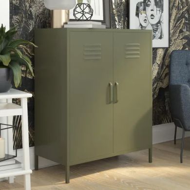 Bradford Metal Storage Cabinet Tall In 2 Doors In Olive Green