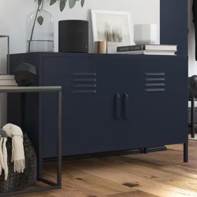 Bradford Metal Storage Cabinet Wide In 2 Doors In Navy