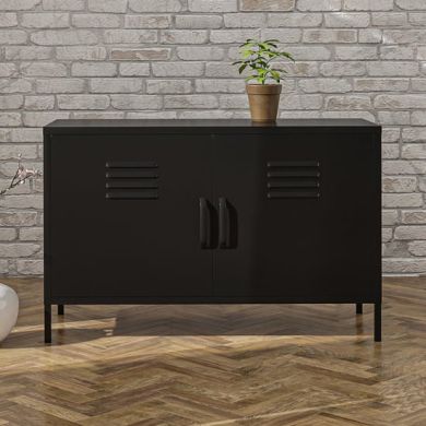 Mission District Metal Sideboard With 2 Doors In Black