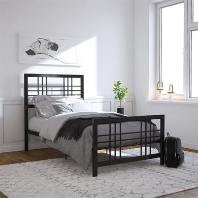 Burbank Metal Single Bed In Black