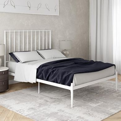 Giulia Metal King Size Bed In White