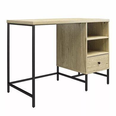 Tamlin Wooden Laptop Desk With 1 Drawer In Linseed Oak