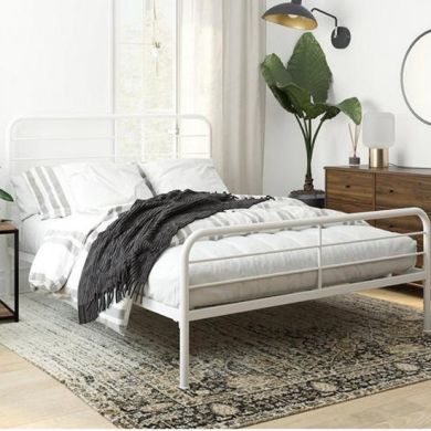 Millie Metal King Size Bed In White