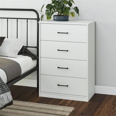 Brez Wooden Chest Of 4 Drawers In White