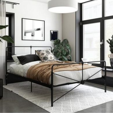 Leopold Metal King Size Bed In Black
