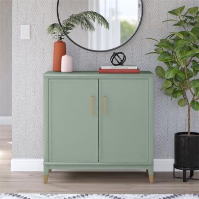 Westerleigh Wooden Storage Cabinet With 2 Doors In Pale Green
