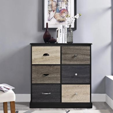 Mercer Wooden Storage Cabinet With 6 Doors In Black