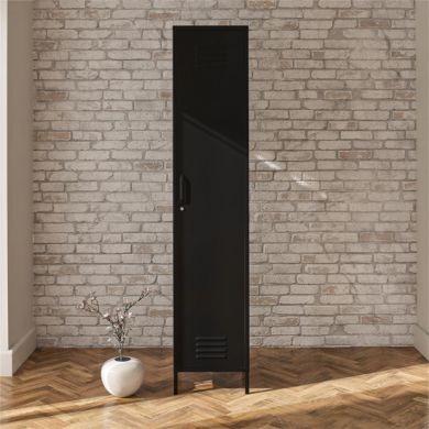 Mission District Metal Storage Cabinet With 1 Door In Black