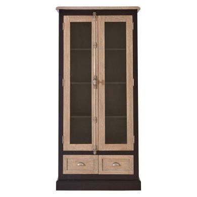 Fifty Five South Wooden Display Cabinet In Oak And Black