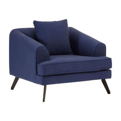 Mylo Fabric Upholstered Armchair In Navy