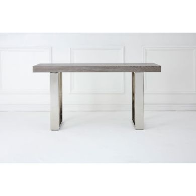 Ulmus Wooden Console Table In Muted Grey