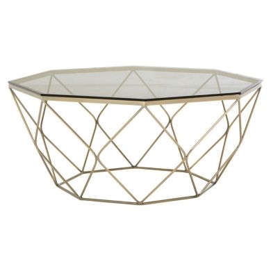 Anaco Glass Top Coffee Table With Brushed Nickel Metal Base