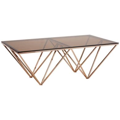 Anaco Glass Top Coffee Table With Champagne Metal Frame