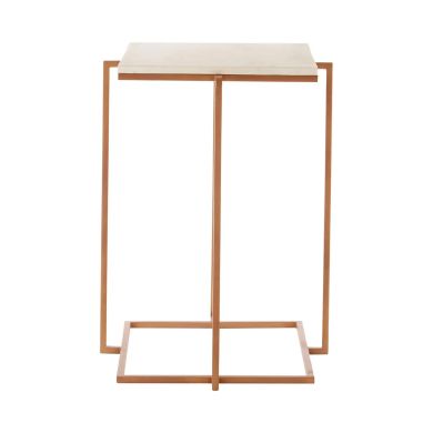 Shalimar Marble Side Table With Gold Finish Legs