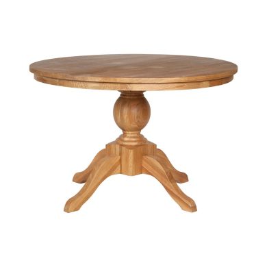 Lyon Round Wooden Dining Table In Natural Weathered