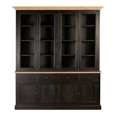 Lyon Wooden Display Cabinet With 8 Doors And 4 Drawers In Black