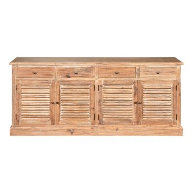 Leith Wooden Sideboard In Burnt Whitewash Oak With 4 Doors And 4 Drawers