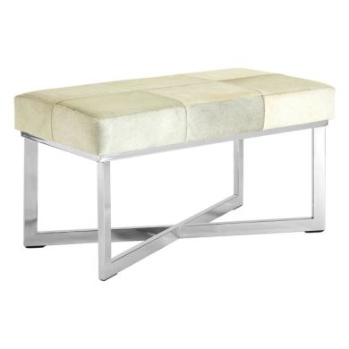 Kensington Townhouse Genuine Leather Seating Bench In Textured