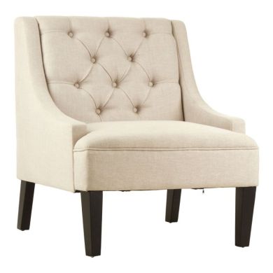 Dadri Linen Fabric Upholstered Armchair In Natural