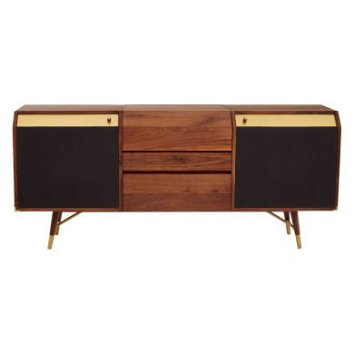 Kirkby Wooden Sideboard In Walnut With 2 Doors And 1 Drawer