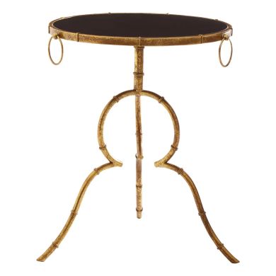 Monroe Tempered Glass Top Accent Table In Black