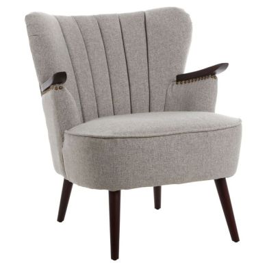 Hyesan Fabric Upholstered Armchair In Taupe