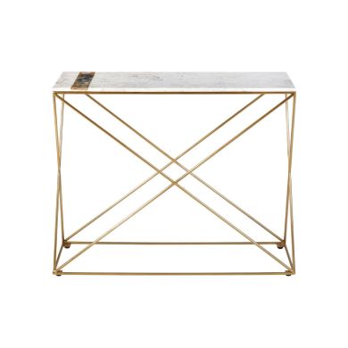 Vizzini Agate Console Table With Rich Antique Brass Metal Base