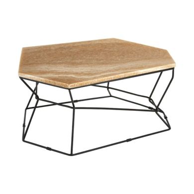 Ripley Onyx Stone Coffee Table In Natural With Black Frame