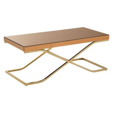 Kensington Townhouse Glass Top Coffee Table In Light Brown