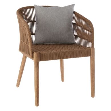 Opus Woven Cotton Rope Armchair In Latte And Light Brown