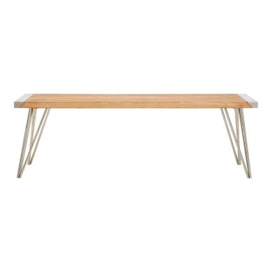 Nandri Rectangular Wooden Dining Bench In Teak