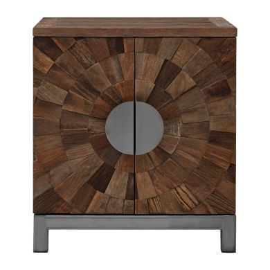 Midas Small Wooden Storage Cabinet In Natural Elm With 2 Doors