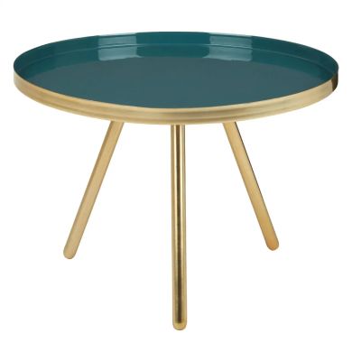 Enox Small Metal Side Table In Diesel Enamel