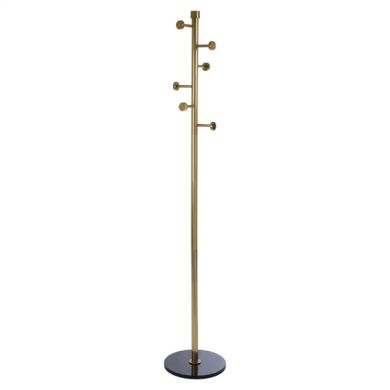 Hawkes Metal Coat Stand In Antique Brass With Stone Base