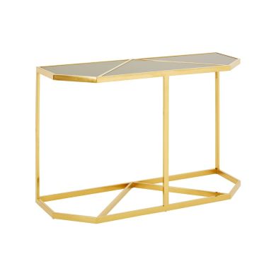 Horizon Black Glass Console Table With Gold Stainless Steel Frame
