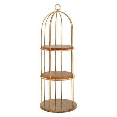 Horizon Small Cage Design Bookshelf In Rose Gold