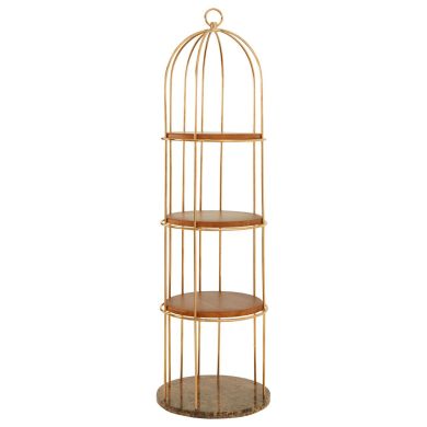 Horizon Large Cage Design Bookcase In Rose Gold