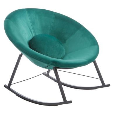 Arto Velvet Rocking Chair In Green