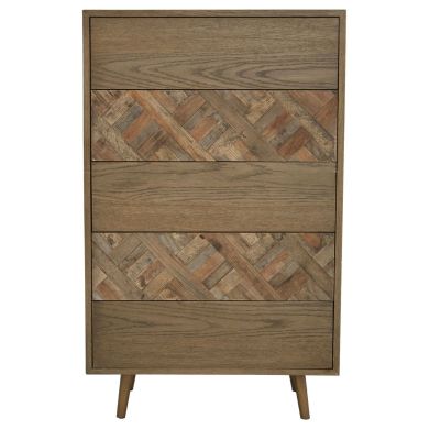 Salvar Wooden Chest Of 5 Drawers In Natural