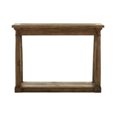 Lovina Wooden Console Table In Rustic Teak