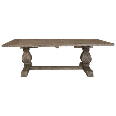 Lovina Rectangular Wooden Dining Table In Rustic Teak