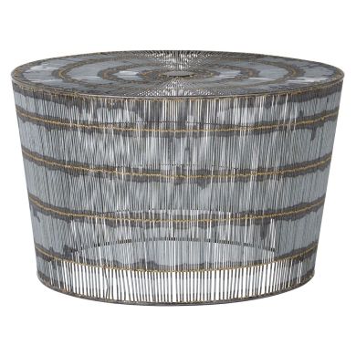 Templar Round Metal Wireframe Coffee Table In Natural