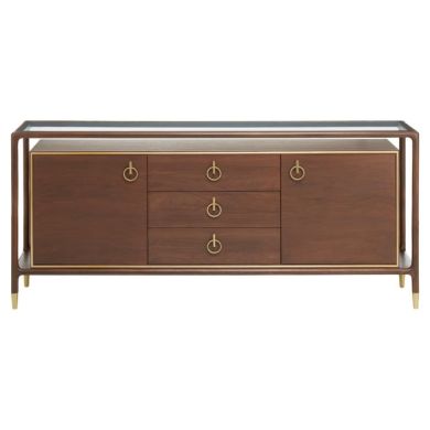 Loftus Wooden Sideboard In Rich Walnut With 2 Doors And 3 Drawers