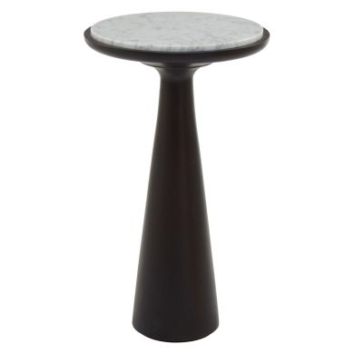 Lino Large Marble Top Side Table In Black