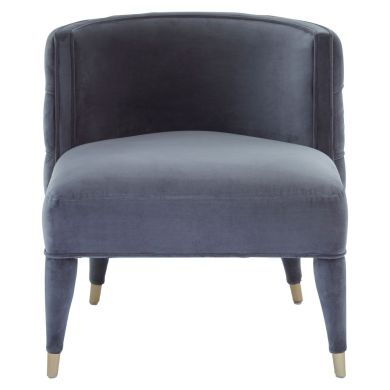 Villi Tactile Velvet Lounge Chair In Grey
