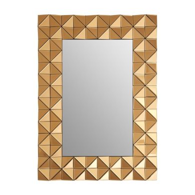 Soho Wall Bedroom Mirror In Smoked Copper Wooden Frame