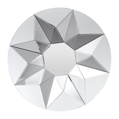 Wanda Round Wall Bedroom Mirror In Silver Frame