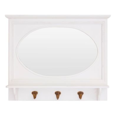 Whitley Wall Bedroom Mirror In Cool White Wooden Frame